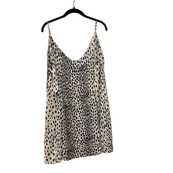 Reformation White Black Ventura Cheetah Mini Slip Dress Size 2X - Picture 5 of 8